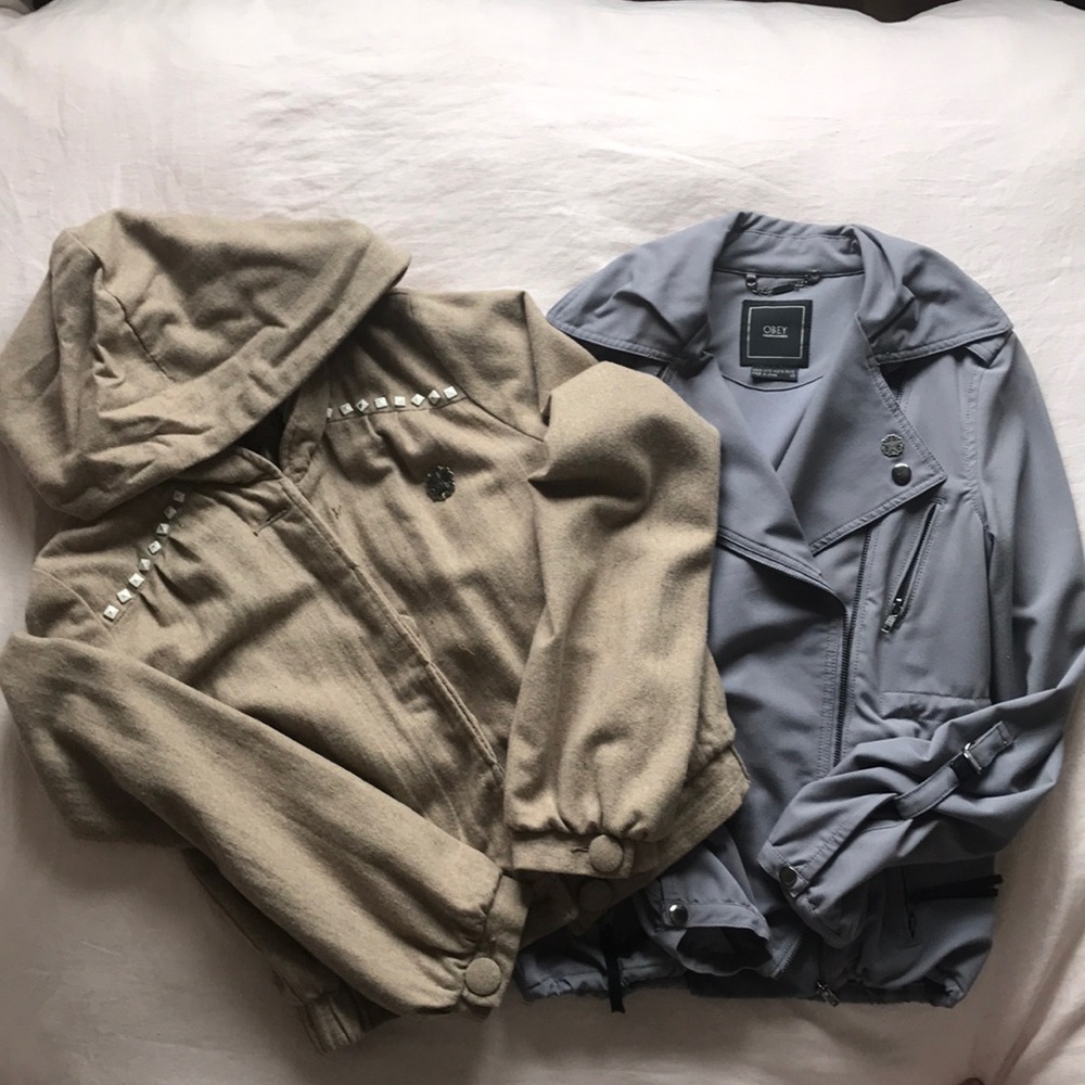 ❌SOLD❌ Lot of 2 OBEY jackets XS and S